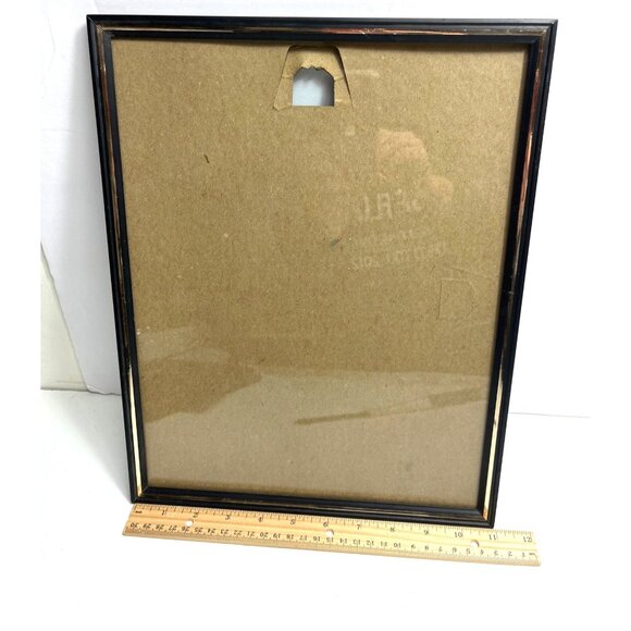 Vintage Black Wooden Picture Frame Set Of 2 W/ Glass Cover 8"x10" & 5"x7" - Picture 2 of 9
